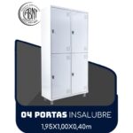 Roupeiro de Aço INSALUBRE com 04 Portas – 1,95×1,00×0,40m – CZ/CZ – SA – 14006 MÓVEIS PADRÃO 5