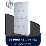 Armário Roupeiro de Aço c/ 06 Portas GRANDES – 1,95×0,92×0,40m – SA – CZ/CZ – 14009 MÓVEIS PADRÃO 6