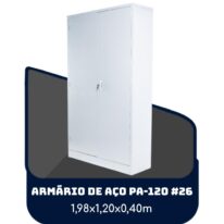 Armário de Aço PA 120 #26 – 1,98×1,20×0,40m – SA – 13121 MÓVEIS PADRÃO