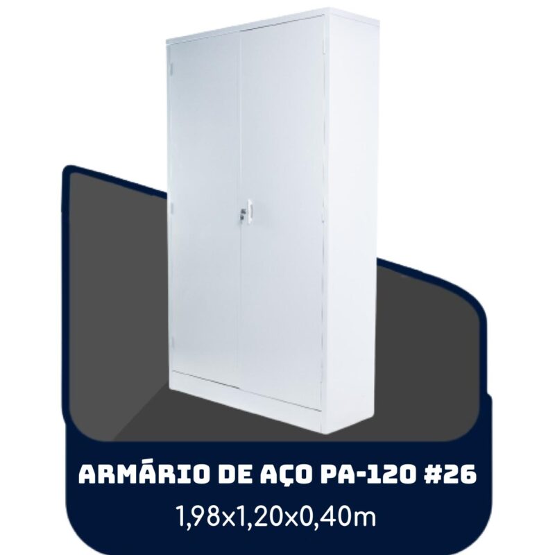 Armário de Aço PA 120 #26 – 1,98×1,20×0,40m – SA – 13121 MÓVEIS PADRÃO 2