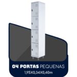 Armário Roupeiro de Aço c/ 04 Portas PEQUENAS 1,95×0,34×0,40m PEQUENAS – SA – CZ/CZ – 14011 MÓVEIS PADRÃO 6