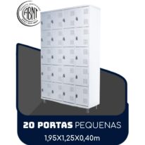 Roupeiro de Aço 20 portas Pequenas – 1,95×1,25×0,40m – CZ/CZ – SA – 14004 MÓVEIS PADRÃO