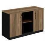 Armário Baixo Credenza – 1,20×0,74X0,45m NOGAL SEVILHA/PRETO – 21412 MÓVEIS PADRÃO 7