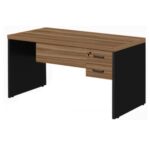 Mesa de Escritório com Gavetas 1,50×0,60m NOGAL SEVILHA/PRETO – 21473 MÓVEIS PADRÃO 8