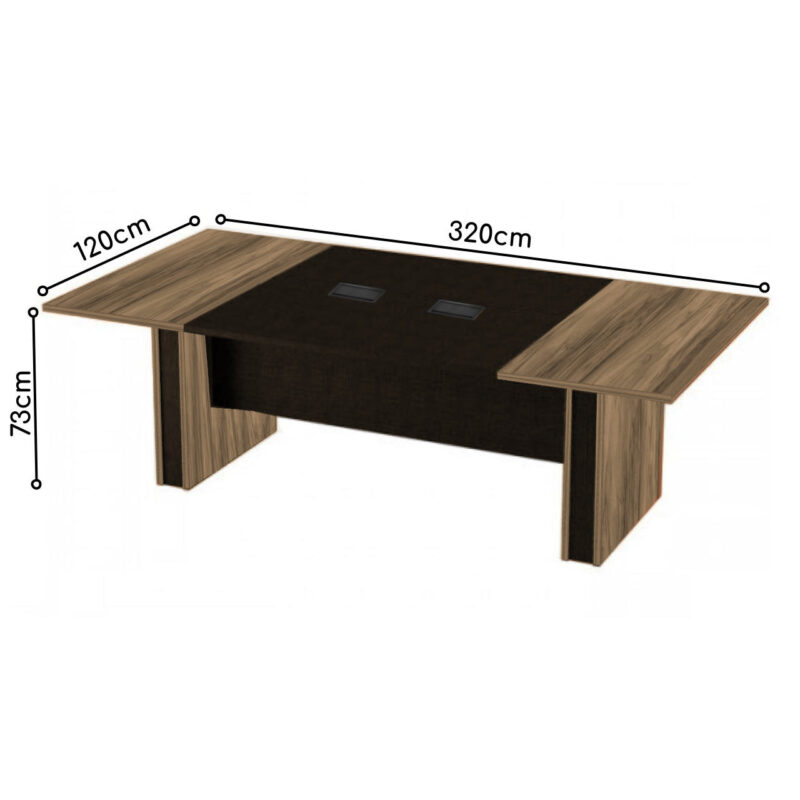 Mesa de Reunião Diretoria – 3,20X1,20m NOGAL SEVILHA/PRETO – 22014 MÓVEIS PADRÃO 5