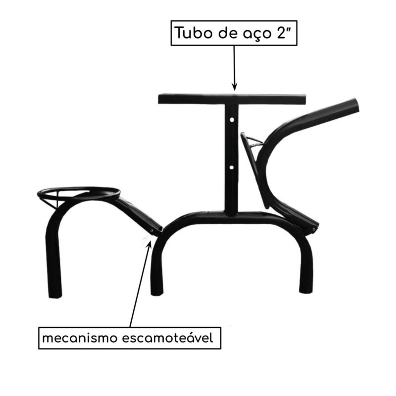 Mesa p/ Refeitório ESCAMOTEÁVEL 08 Lugares – MDP BRANCO DE 25 MM 50047 MÓVEIS PADRÃO 4