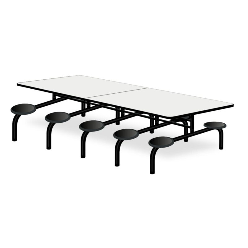 Mesa p/ Refeitório Fixo 10 Lugares MDP BRANCO DE 25 MM 50046 MÓVEIS PADRÃO 4