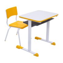 Kit Escolar Individual AMARELO – (Mesa e Cadeira) – JUVENIL – MDF – COR AMARELO – 40094 MÓVEIS PADRÃO