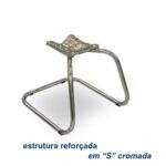 Cadeira Executiva COSTURADA Base em “S” Cromada – Corino Preto 31016 MÓVEIS PADRÃO 11