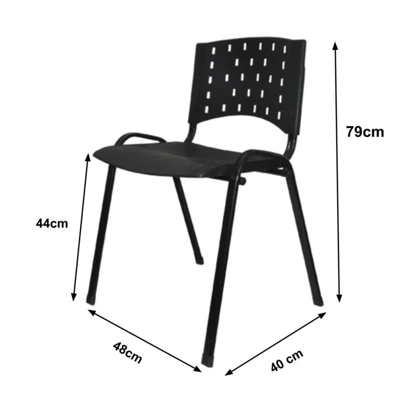 Cadeira Plástica 04 pés Plástico Preto (Polipropileno) – 31201 MÓVEIS PADRÃO 3