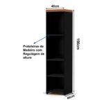 Armário TORRE Aberta NOGAL SEVILHA / PRETO – 21432 MÓVEIS PADRÃO 8