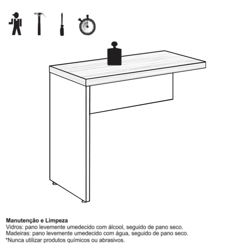 Mesa AUXILIAR SIMPLES 0,90m NOGAL SEVILHA / PRETO – 21419 MÓVEIS PADRÃO 5