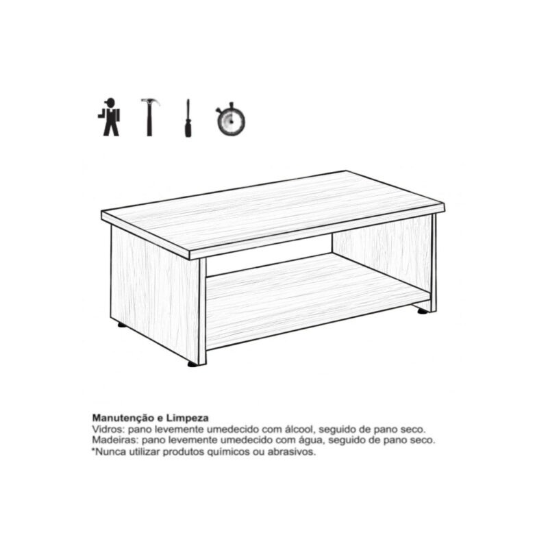 Mesa de Centro 0,90×0,50×0,35m – Nogal Sevilha 21431 MÓVEIS PADRÃO 4