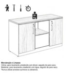 Armário Baixo Credenza – 1,20×0,74X0,45m NOGAL SEVILHA/PRETO – 21412 MÓVEIS PADRÃO 11