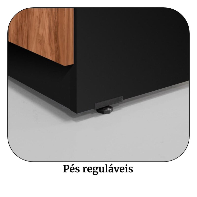 Armário Baixo Credenza – 1,20×0,74X0,45m NOGAL SEVILHA/PRETO – 21412 MÓVEIS PADRÃO 4