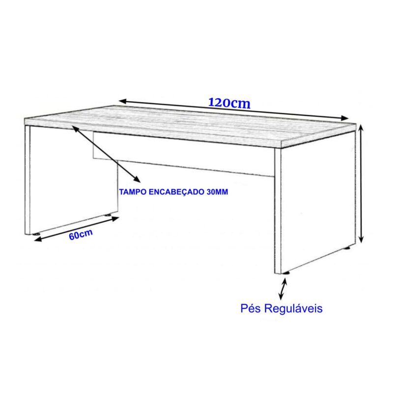 Mesa Escritório 1,20×0,60m – S/ Gavetas MARSALA / PRETO – 23470 MÓVEIS PADRÃO 3