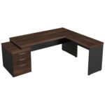 Mesa PEDESTAL com MESA AUXILIAR 1,92×1,60m – Marsala/Preto – 23484 MÓVEIS PADRÃO 8