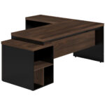 Mesa PEDESTAL com MESA AUXILIAR 1,92×1,60m – Marsala/Preto – 23484 MÓVEIS PADRÃO 7