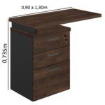 Mesa AUXILIAR c/ 03 Gavetas Pedestal MARSALA/PRETO – 51017 MÓVEIS PADRÃO 8