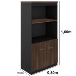 Armário Alto SEMI-ABERTO com 02 Portas – 1,60×0,80×0,45m MARSALA / PRETO – 51014 MÓVEIS PADRÃO 9