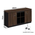 Armário Baixo GOLD Credenza – 1,60×0,72×0,45m MARSALA/PRETO – 23501 MÓVEIS PADRÃO 7