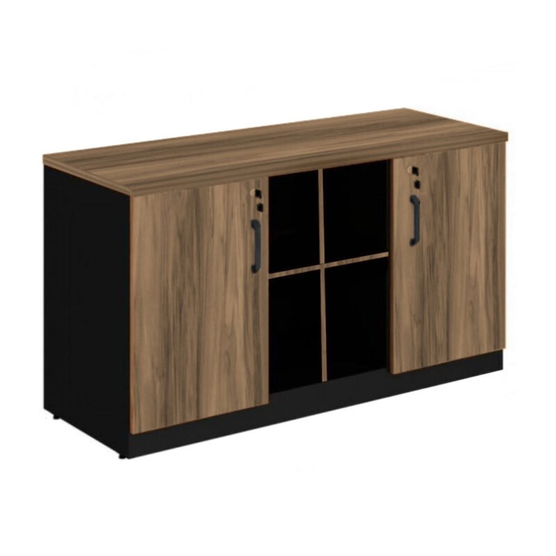 Armário Baixo GOLD Credenza ESPECIAL – 1,60×0,72×0,45m NOGALSEVILHA / PRETO – 23502 MÓVEIS PADRÃO 2