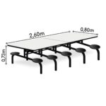 Mesa p/ Refeitório Fixo 10 Lugares MDP BRANCO DE 25 MM 50046 MÓVEIS PADRÃO 11