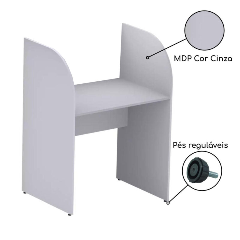 Baia INICIAL para Atendimento 1,20×0,80×0,60mCINZA/CINZA – 24010 MÓVEIS PADRÃO 3