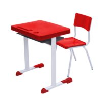 Kit Escolar Individual – (Mesa e Cadeira) – JUVENIL 06 a 09 Anos COR VERMELHO – 41082 MÓVEIS PADRÃO